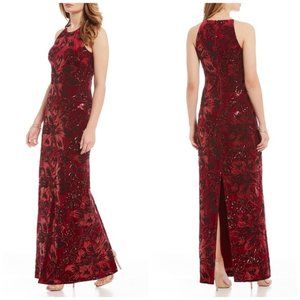 Belle Badgley Mischka Velvet Sequin Gown 8
